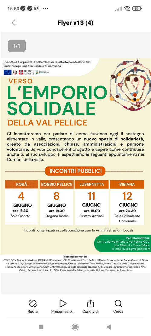 Verso l'emporio solidale della Val Pellice