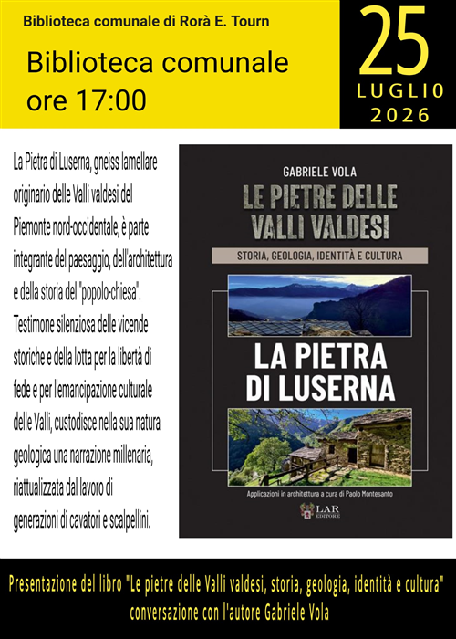 Presentazione del libro "Le pietre delle Valli Valdesi"


